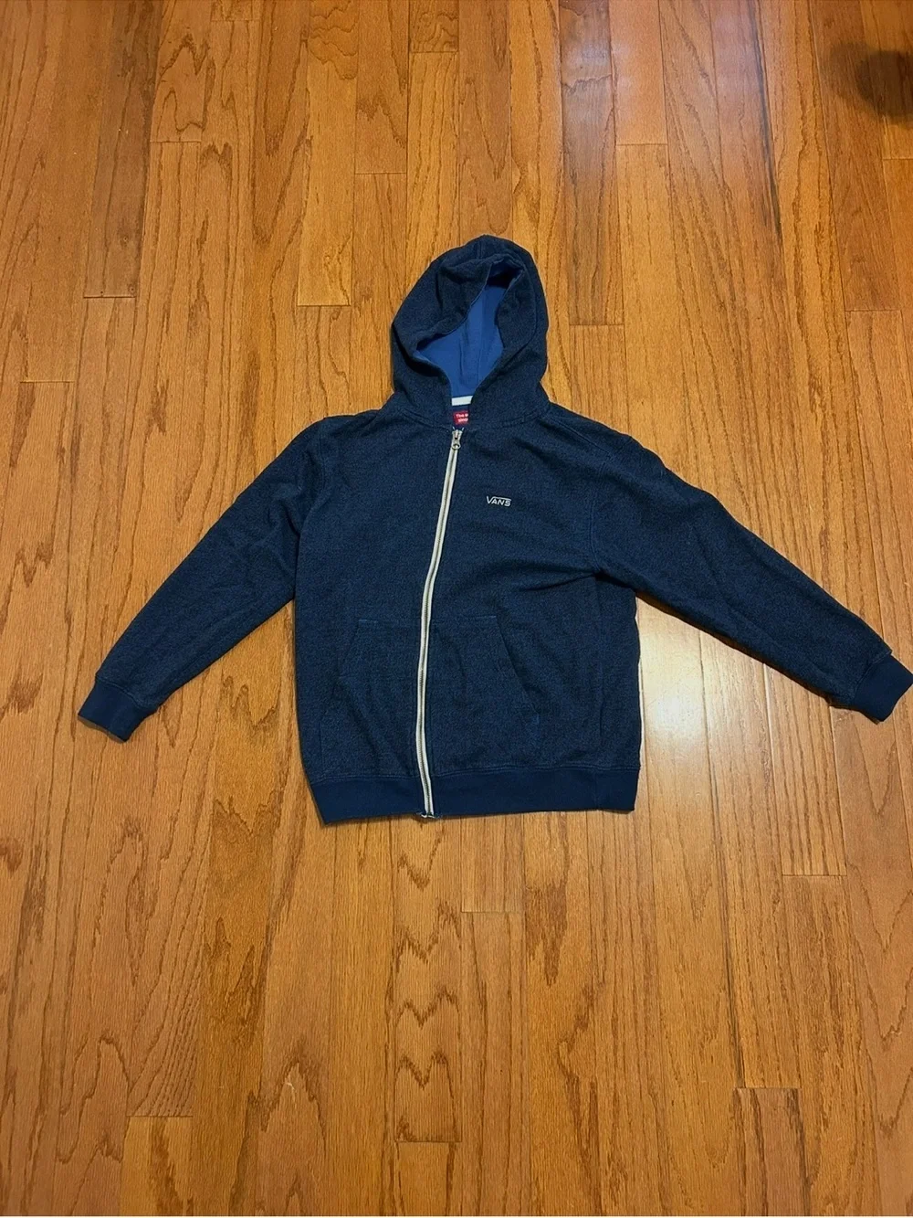 Vans Boys Navy Zip Up Hoodie Sweatshirt Size Medium